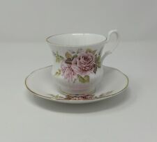 Royal Devon Fine Bone China Pink Cabbage Rose Tea Cup & Saucer England picture