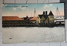 Vintage Postcard - 1921 Eastern S.S. Co's Wharf Belfast Maine ME Posted picture