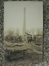 RPPC-MILFORD MA ?-TANNERY FIRE RUINS-DISASTER-SMOKESTACK-MASS-REAL PHOTO picture