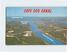 Postcard Air Photo Cape Cod Canal & Buzzards Bay Bourne Bridge Massachusetts USA picture