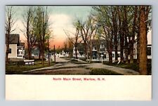 Marlow NH-New Hampshire, North Main Street, Antique, Vintage c1908 Postcard picture