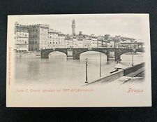 c1900's Florence Italy Trinity Bridge Refounded Bridge Antique Postcard  picture