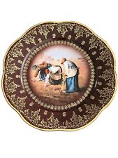 Royal Vienna Cabinet Plate 9.75” After the Millet Brown Edge Gold Trim Antique picture