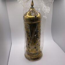 VINTAGE BRASS / METAL FOOTED CANDLE HOLDER / LAMP  INDIA picture