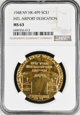 1948 NY International Airport Dedication Medal - HK-499, MS63 NGC - Token picture