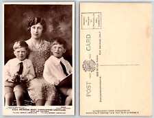 PRINCESS MARY VISCOUNTESS LASCELLES SONS GERALD GEORGE RPPC Royalty Postcard Z9 picture