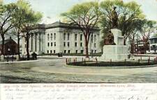 c1905 City Hall Square Public Library Soldiers Monument Lynn MA P255 picture