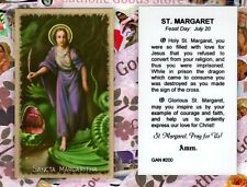 Saint Margaret of Antioch + Prayer -GAN200 -  Laminated  Holy Card picture