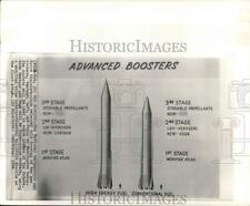 1959 Press Photo Drawing of two new rockets, Centaur & Vega, Washington picture