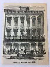 1880 magazine engraving ~ BROADWAY THEATRE, ABOUT 1855, NYC picture