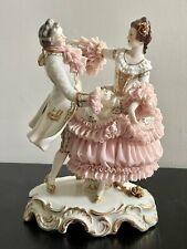 RARE Dresden MZ Irish Porcelain Lace Dancing Couple 7.5