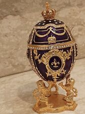 Faberge Egg 24k Gold Purple Royal Fabrege 4ct Swarovski Diamond Hmd FABERGE picture