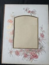 1880s Cabinet Card Album Page HTF Ornate Pink Floral for Framing Antique Photos picture