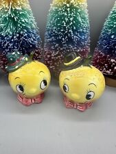 Vintage 1950s PY Anthropomorphic Lemons With Hats Salt and Pepper Shakers Japan picture