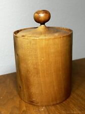 Antique Round Wooden Tree Ring Humidor Box With Lid picture