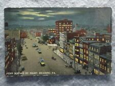 Antique Penn Square By Night, Reading, Pennsylvania Postcard 1913 picture