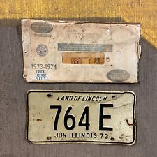 1973 Illinois Truck License Plate Garage Auto Decor Three Digit Car Show 764 E picture