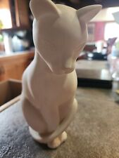 Vintage Crowning Touch White Bisque Porcelain Cat Figurine Hallmark 9”x5”x3” picture