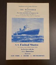 The Westsider Magazine S.S. United States Spring 1952 Issue Supplement picture