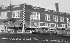 Dreibelbis Drug Store Greyhound Bus Three Forks Montana MT Reprint Postcard picture