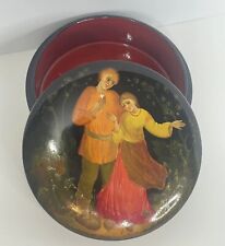 Russian Lacquer Box Fedoskino USSR Folk Art ‘89 Artist Signed Hand-painted VTG picture