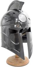 Medieval 18G Steel Greek Spartan Larp Helmet with Leather Liner picture