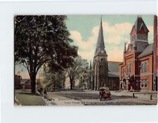 Postcard Court House and Congregational Church Greenfield Massachusetts USA picture
