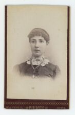 Antique CDV Circa 1870s Beautiful Woman Stunning Hair Style Pierce Waverly, IA picture