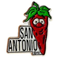 Vintage San Antonio TX Hot Chili Pepper Magnet Red Jalapeño Texas Souvenir 67 picture