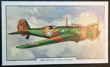VICKERS ARMSTRONG WELLESLEY  RAF Bomber    Vintage 1939 Illustrated Card   ED21M picture