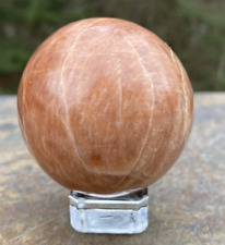 Peach Moonstone Sphere Stand Crystal Reiki Wicca Healing Protection 29313E picture