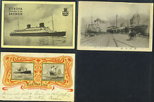 STEAMSHIPS 1920's STEAMSHIP CARD S.S. EUROPA & RED STAR picture