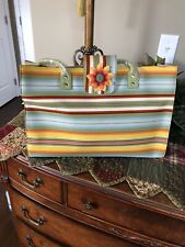 NEW Longaberger Large Tote Sunflower Stripe w/ Change Purse picture