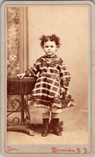 Darling Little Girl in Plaid Dress, w/High Topped Shoes, 1869, CDV Photo, #1956 picture