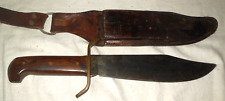 VINTAGE WESTERN USA LGE COMBAT BOWIE KNIFE & SHEATH picture