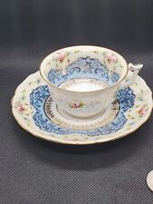 Ahrenfeldt Crown Saxe Blue Floral Antique Demitasse Cup And Saucer. picture