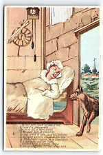 c1880 LITTLE RED RIDING HOOD BIG BAD WOLF FRENCH VICTORIAN TRADE CARD Z4125 picture