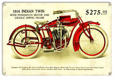 Indian Motorcycle 1916 Indain Twin Metal Sign 12x18 picture