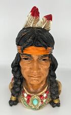 Vintage 1966 Native American Indian Bust UNIVERSAL STATUARY Bookend Statue picture