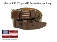 MAUSER K98 98K RIFLE LEATHER RIFLE CARRY SLING BROWN GERMAN MAUSER YUGO CHECH 48 picture