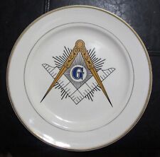 Vintage 23K Gold Masonic Plate First Edition Free Masons picture