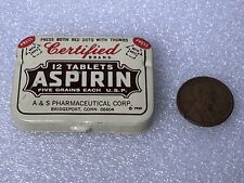 Vintage Certified Brand Aspirin Tin 1939 (FULL) Bridgeport Connecticut picture