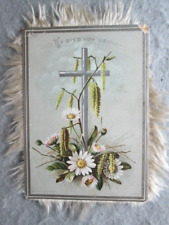 He Died For Us, Christ Is Risen, 2 Sided, Fur Lined Raphael Tuck Easter Card picture