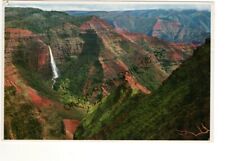 Waimea Canyon Waterfall Kauai Hawaii Postcard Posted 1984 picture