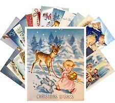 PIXILUV Vintage Christmas Greeting Cards 24pcs Little Angels Christmas Prayer RE picture