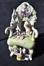 Vintage Kalk Porcelain Cats On Chair Figurine Germany  picture