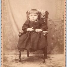 c1880s Lebanon, PA Adorable Little Girl Cabinet Card Photo Cute Sit Wonders B14 picture