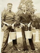 UA Photograph 1936 Two Handsome Men Holding Buckets Cute Guys Sexy Attractive picture