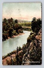 Zanesville OH-Ohio, Scenic View Looking Up Licking River, Vintage Postcard picture