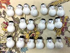 Vintage Mini Snowman String Light Covers Lot of 19 Winter Christmas Decoration picture